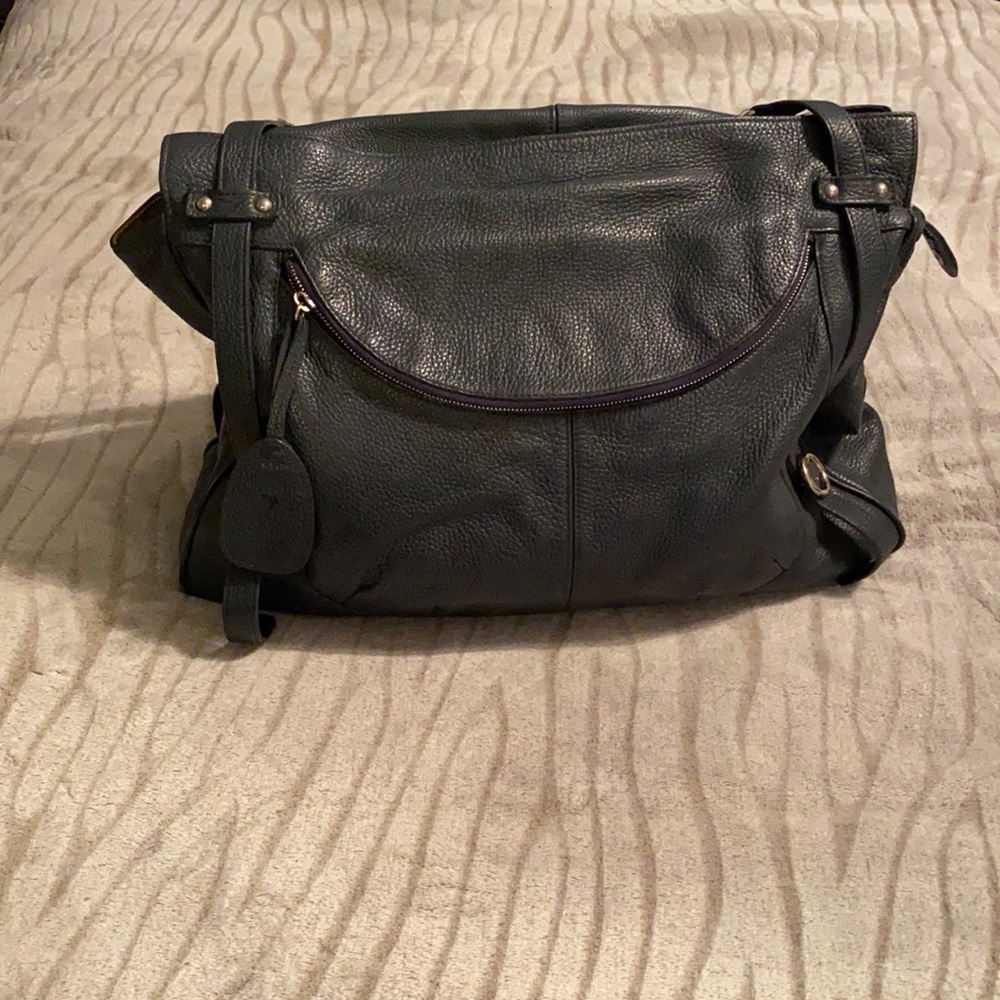 Large Furla Leather Tote Bag  with Dust Bag – Dark Blue